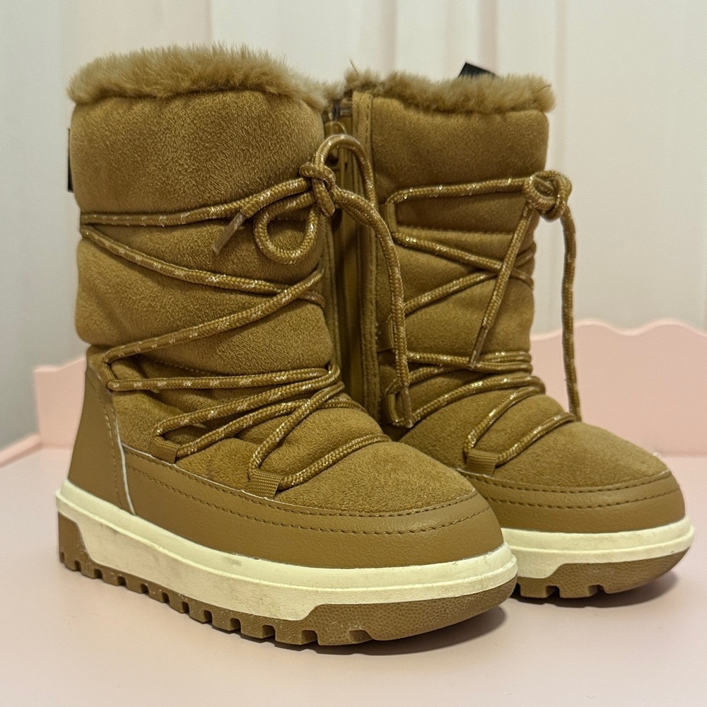 H&M Cozy Tan Winter Boots for kids size 10